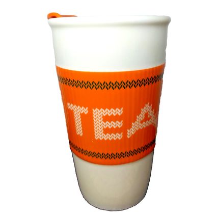 Starbucks Team PSL Re Useable Ceramic Drinking Travel Thermos 10 Oz Mug W/Lid