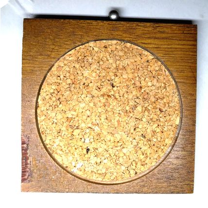 Wood Cork Coaster Set 8 Piece With "Home Sweet Home" Floral Hand painted - VTG