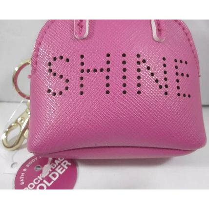 Bath & Body Works PB Pocket*Bac Holder Pink zipper Shine Purse
