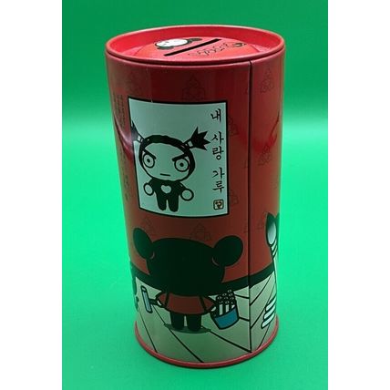 A Vintage Pucca Funny Love Red Rare Lightweight Small Tin Coin Bank￼
