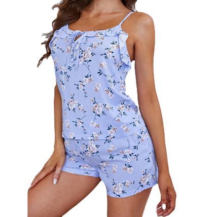pajama set, perfect for home wear Summer women's sexy camisole shorts