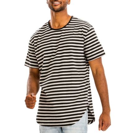 Men's Striped Elongated Tshirt