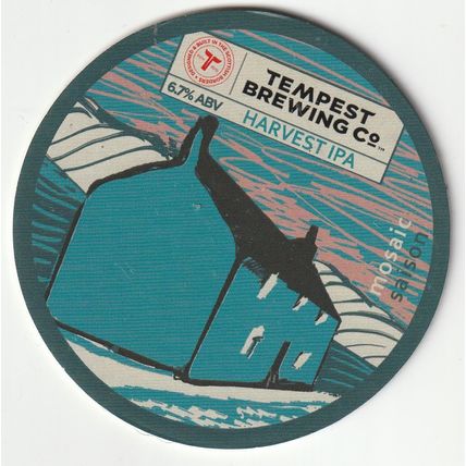 USED KEG CLIP FRONT - TEMPEST BREWING C0 - HARVEST IPA