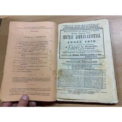RARE* 1 SEPTEMBRE 1886 REVUE DES DEUX MONDES FRENCH LARGE PAPERBACK BOOK (P3)