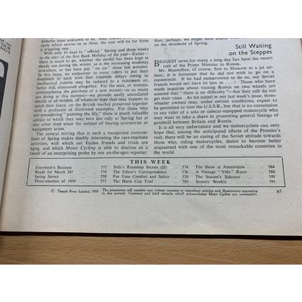 MOTOR CYCLING UK MAGAZINE #2555 5 MARCH 1959 - SPRING SPECIAL (LL)