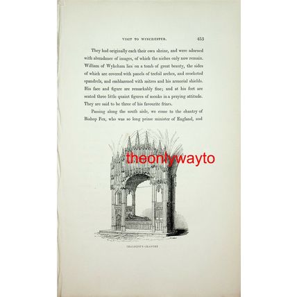 Beaufort's Chantry, Winchester Cathedral, Hants, Book Illustration (Print), 1840