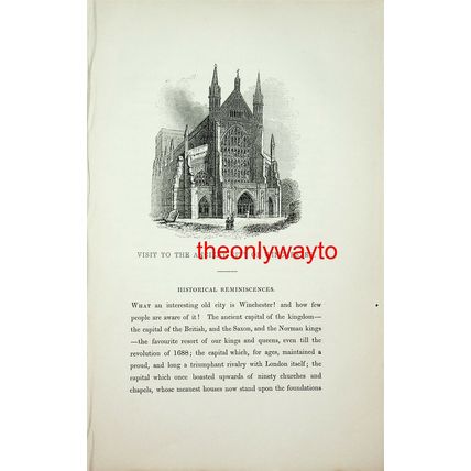 Winchester Cathedral, Hampshire, Book Illustration (Print), 1840