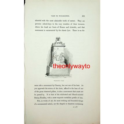 Warton's Tomb, Winchester Cathedral, Hampshire, Book Illustration (Print), 1840