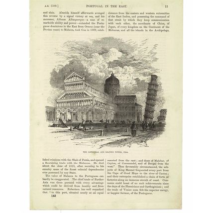 CATHEDRAL AND LEANING TOWER, PISA. Italy, Book Illustration (Print), 1890