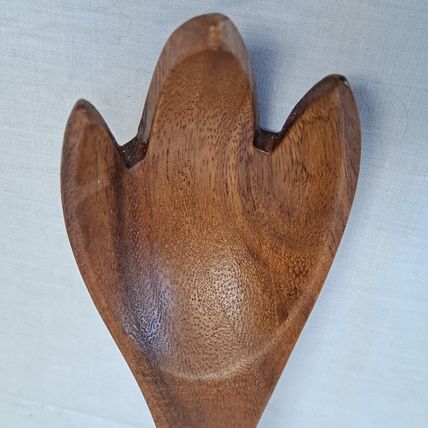 Wood SALAD SPOON & FORK Set Wooden Utensils Tong Server