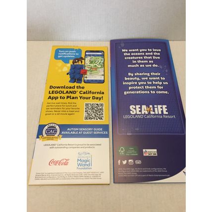 Lego Land Foldout Program and Sea Life Dive Log Book