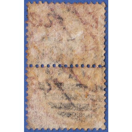 GB QV 1870 1/2d ROSE PLATE 6 CW DW SG49 GU VERTICAL PAIR WORCESTER 918