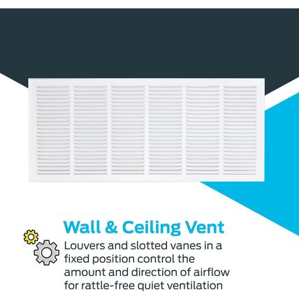 EZ-FLO 30 X 12 Inch White Return Vent Cover for Wall or Ceiling, Solid Steel Gri