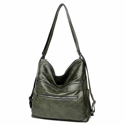 Double Zipper Shoulder Bag Women High Capacity Handbag