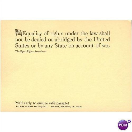 USA Postcard 1977 - The Equal Rights Amendment - Helaine Victoria Press