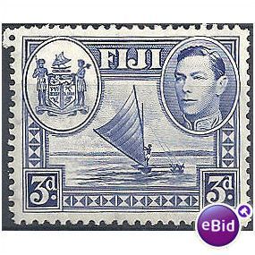 Fiji 1942 SG257 3d Blue Mounted Mint. .