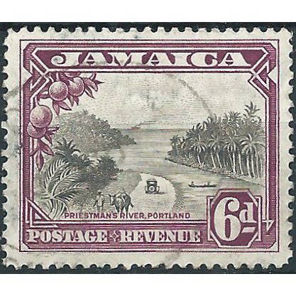Jamaica 1932 SG113 6d Grey-Black & Purple Fine Used . . ..