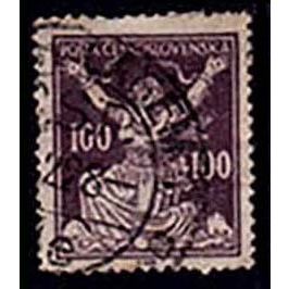 Czechoslovakia 1920 Breaking Chains to Freedom 100h Used Stamp.