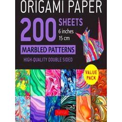 Origami Paper 200 Sheets Marbled Patterns 6 (15 Cm) Tuttle Origami Paper