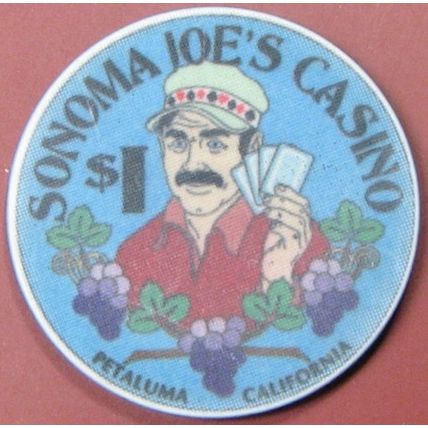 Sonoma Joe's. $1 Casino Chip. Petaluma, CA. 09B.