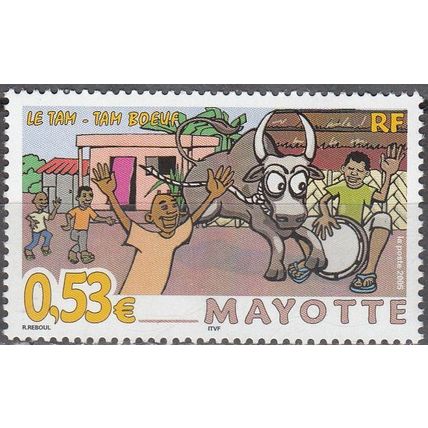 Mayotte 2005 Yvert 181 Neuf ** Cote (2017) 2.10 € Le tam-tam boeuf