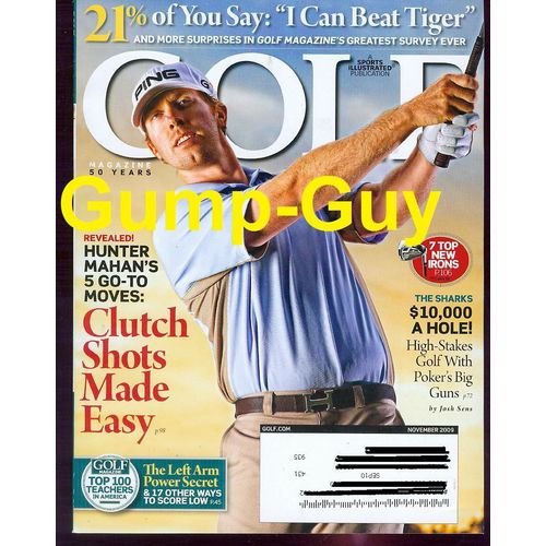 Golf Magazine November 2009 Hunter Mahan Clutch Shot Beat Tiger Zach Johnson