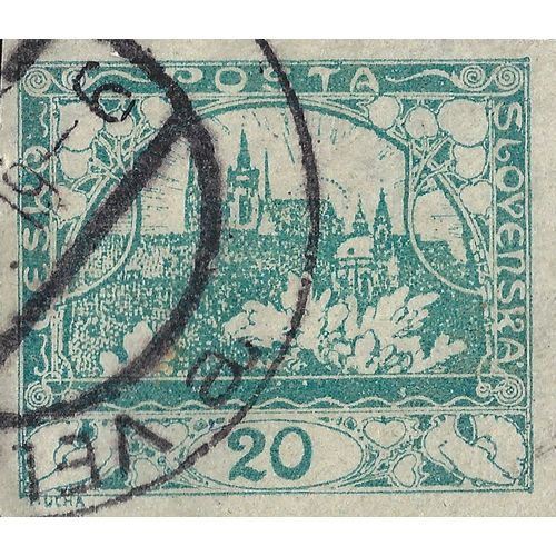 CZECHOSLOVAKIA, Hradcany Castle, Prague, blue-green 1918, 20h