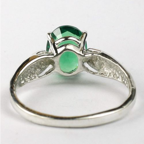 Russian Nanocrystal Emerald, 925 Sterling Silver Ring, SR058