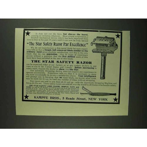 1907 Kampfe Bros Star Safety Razor Ad - Par Excellence