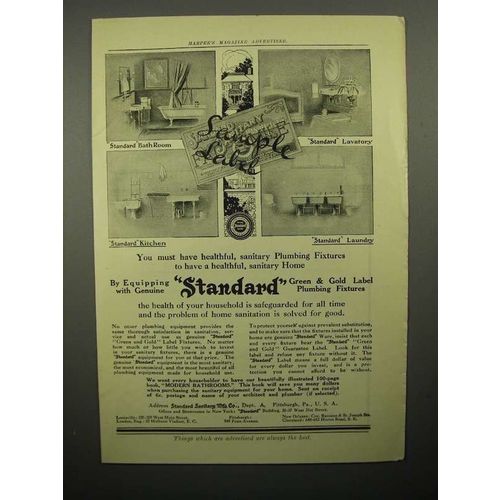 1908 Standard Plumbing Fixtures Ad - Healthful