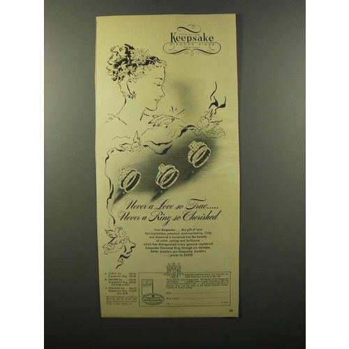 1946 Keepsake Diamond Rings Ad - Copley, Heather