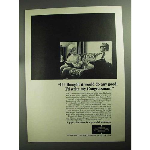 1968 Hammermill Bond Paper Ad - Write Congressman