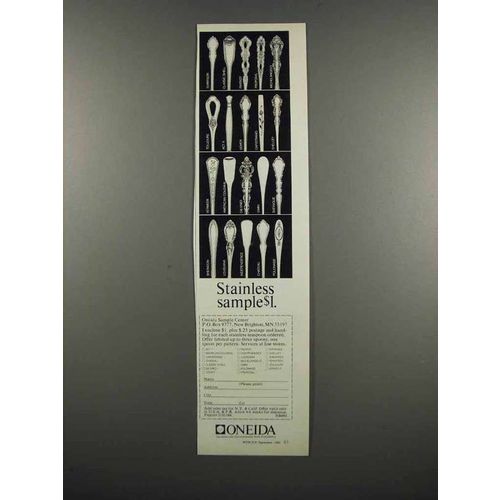 1983 Oneida Silverware Ad - Stainless Sample