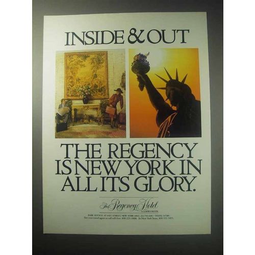 1985 The Regency Hotel Ad - Inside & Out