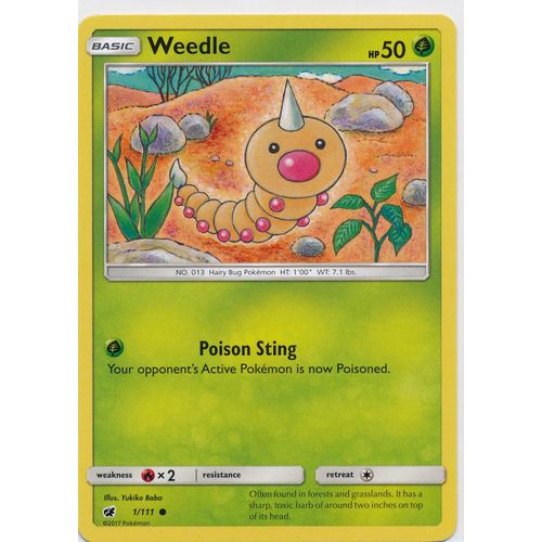Pokemon Sun & Moon Crimson Invasion 1/111 Weedle