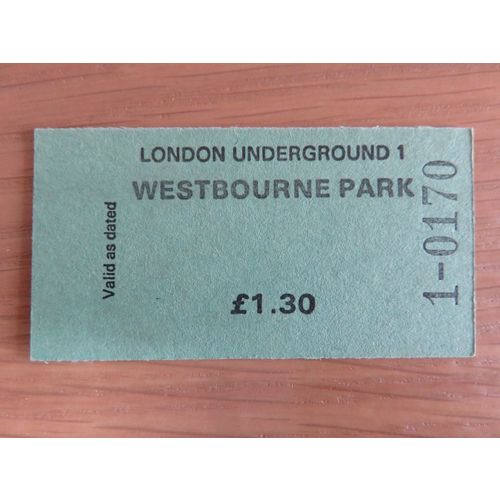 London Transport Underground Westbourne Park £1.30 Ticket
