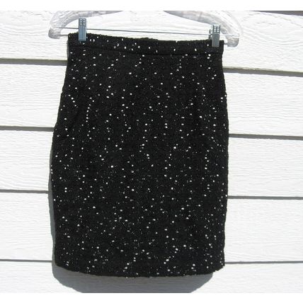 Womens Alberto Makali Skirt 4 26 Waist Black Texture Wool Blend Straight