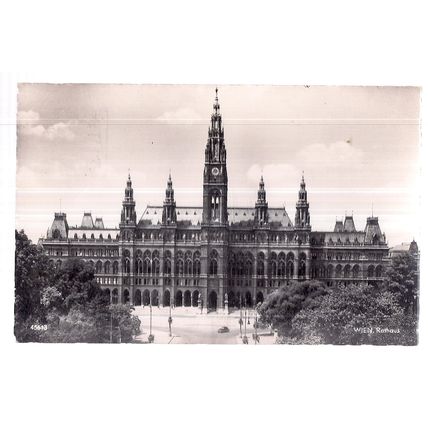 RATHAUS, CITY HALL, WIEN, VIENNA, AUSTRIA unused vintage postcard RP =
