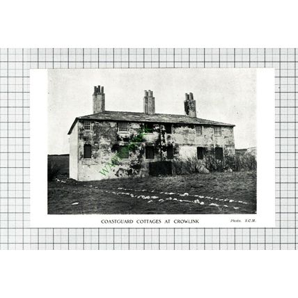 C7945) Coastguard Cottages Crowlink Sussex - c.1930 Cutting