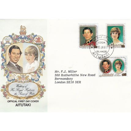Aitutaki 1981 Royal Wedding FDC Bureau Cancel VGC