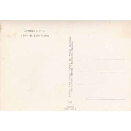 Candes Vitrail de Saint Martin France RP Postcard unused VGC