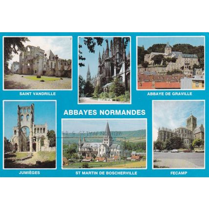 Abbayes Normandes Multiview France Postcard Posted VGC
