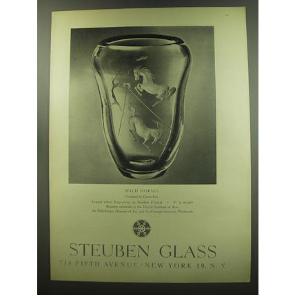 1949 Steuben Glass Advertisement - Wild Horses designed by Gwen Lux