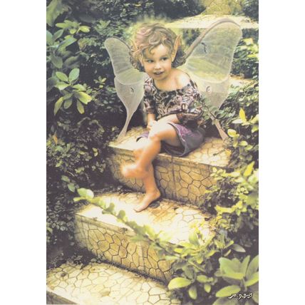 Child Dressed As Fairy Woodland Pixie Postcard