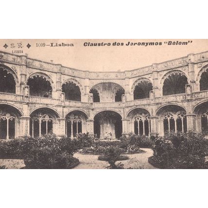 Lisboa Claustro dos Jaronymos Belem Portugal Old Postcard