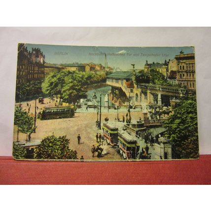 HOCHBAHNS HALLESCHES TOR, BERLIN GERMANY unused antique postcard /