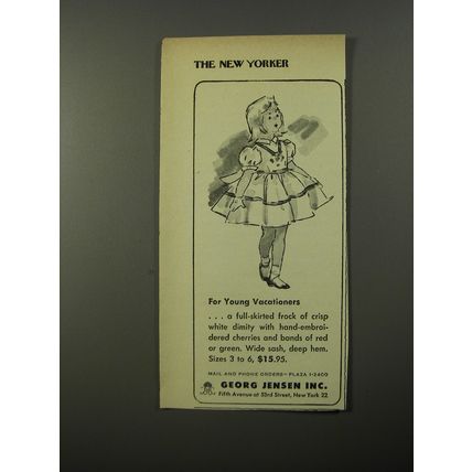 1954 Georg Jensen Fashion Ad - For young vacationers