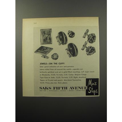 1955 Saks Fifth Avenue Jewelry Advertisement - Jewels - on the cuff!