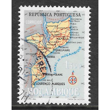 MOZAMBIQUE PORTUGEUSE 1954 MAP 1e USED