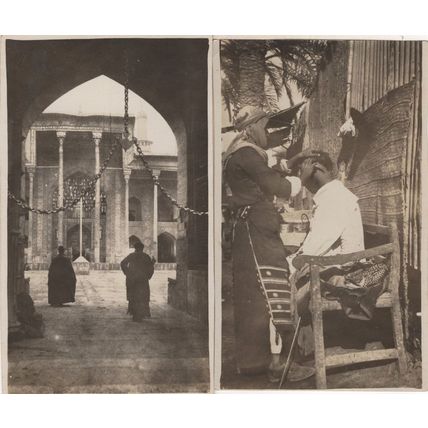 Indian Street Haircut Barber Baghdad Dome 2x Old Photo s